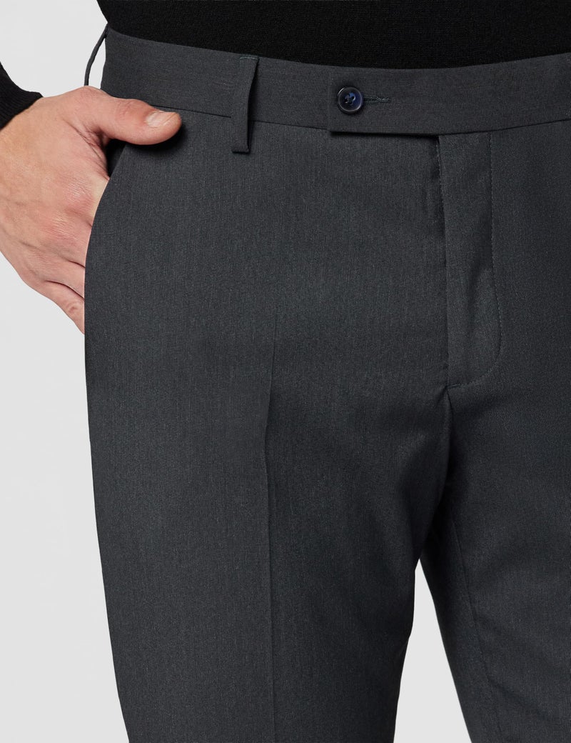 Arrow Men Tapered fit Polyester SolidMid-Rise waistTrousers(ARAEOTR1615_Blue_32) - Image 4