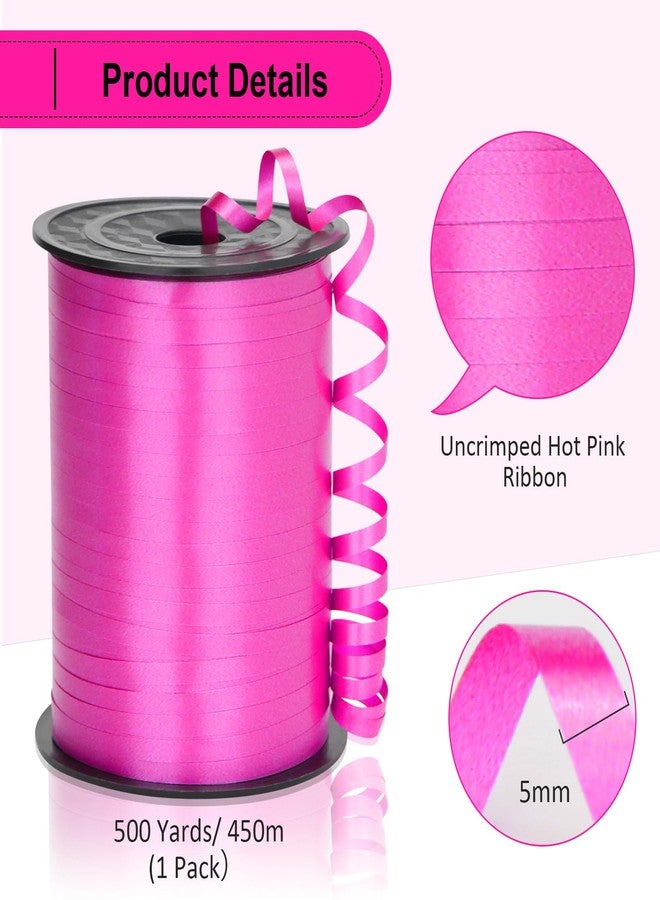 OMISELIO Hot Pink Ribbon, 500 Yard Dark Pink Curling Ribbon, Curling Ribbon for Gift Wrapping, Rose Red Curly Ribbon, Balloon String, Balloon Ribbon, 3/16" Gift Ribbon for Baby Shower, Anniversary - Image 5