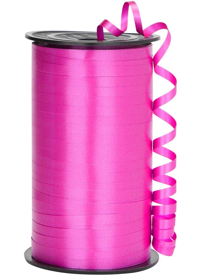 OMISELIO Hot Pink Ribbon, 500 Yard Dark Pink Curling Ribbon, Curling Ribbon for Gift Wrapping, Rose Red Curly Ribbon, Balloon String, Balloon Ribbon, 3/16" Gift Ribbon for Baby Shower, Anniversary - Image 1