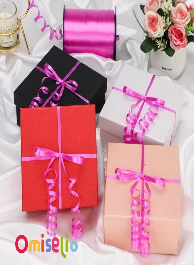 OMISELIO Hot Pink Ribbon, 500 Yard Dark Pink Curling Ribbon, Curling Ribbon for Gift Wrapping, Rose Red Curly Ribbon, Balloon String, Balloon Ribbon, 3/16" Gift Ribbon for Baby Shower, Anniversary - Image 2