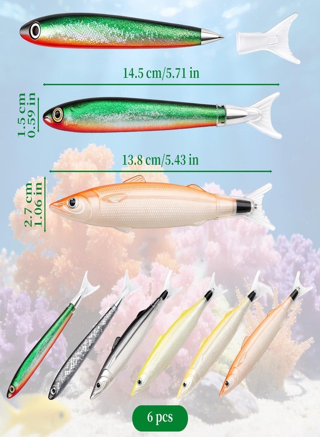 LUSTRIB 6 Pcs Cute Fish Pens, Unique Fish Shape Novelty Ballpoint Pens with Blue Ink, Creative Ocean Themed Writing Pens for School, Office, Gifts (Assorted Colors) - Image 2