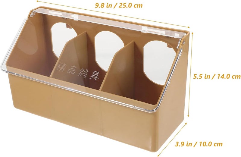 Multi-Functional 3-Hole Bird Food Container with Lid, Plastic Pigeon Feeder and Water Dispenser for Parakeet and Parrot Cage Accessories - Image 2