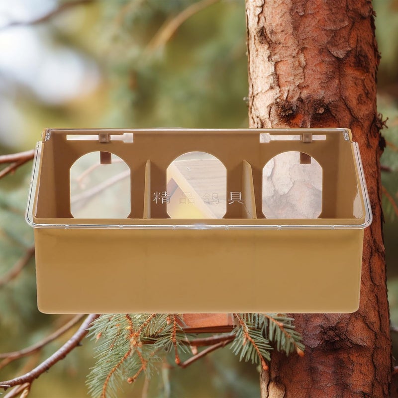 Multi-Functional 3-Hole Bird Food Container with Lid, Plastic Pigeon Feeder and Water Dispenser for Parakeet and Parrot Cage Accessories - Image 4