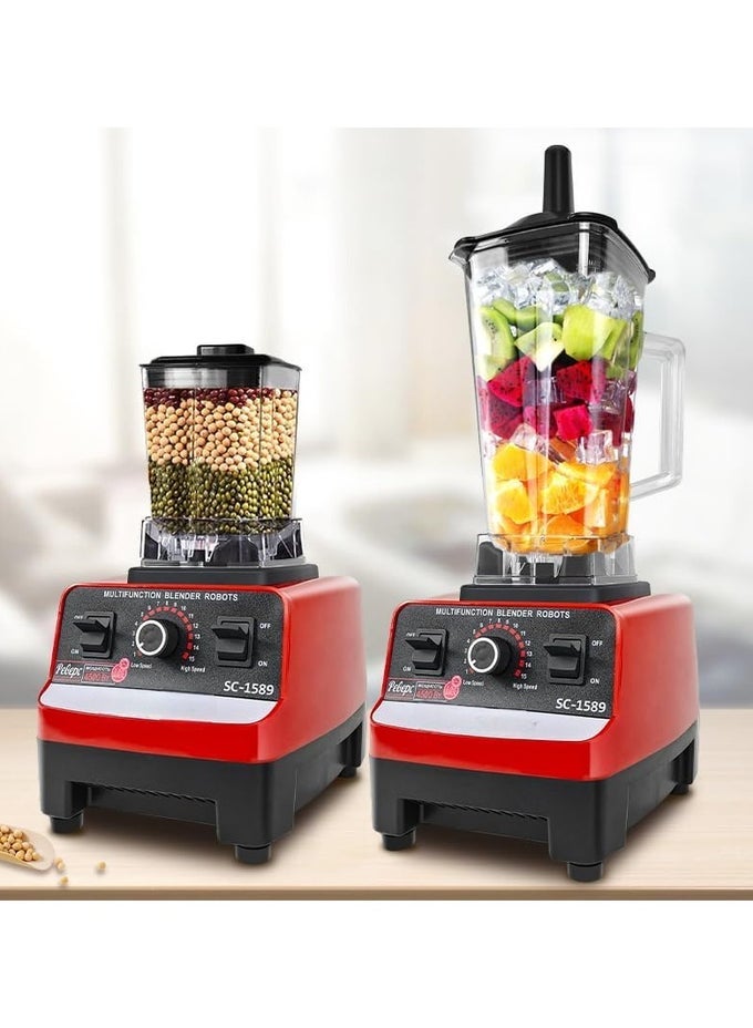 BLENDER JUICER SMOOTHIE MAKER, HEAVY DUTY MIXER GRINDER STAINLESS STEEL BLADES, 2 IN 1 BLENDER, ICE CRUSHING, NUTS, SEEDS. GERMAN TECHNOLOGY IDEAL FOR SMOOTHIES, SHAKES, PUREES, GRINDING