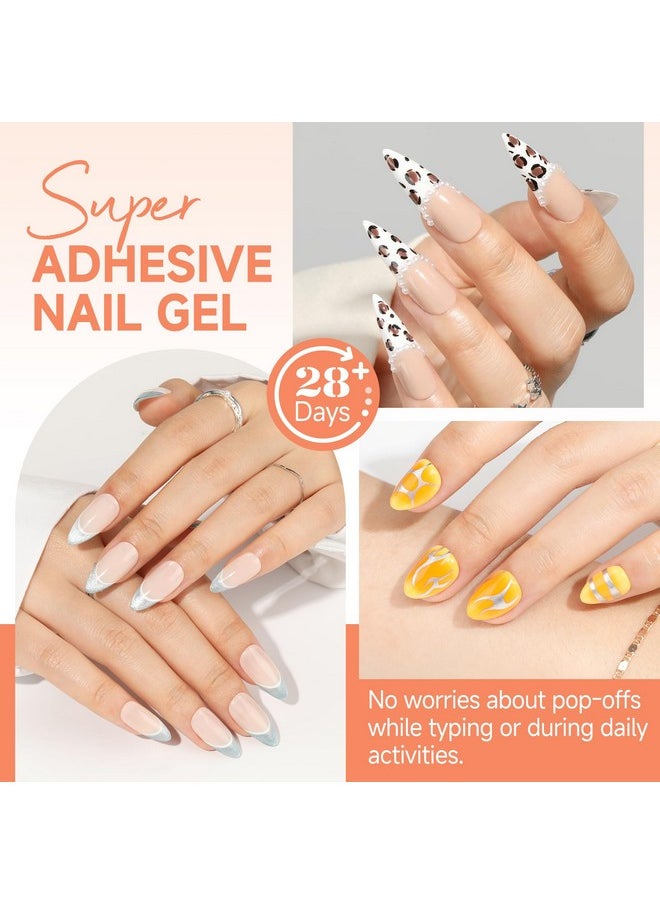 UNA GELLA - UNA GELLA Soft Gel Nail Tips Glue Gel Solid Nail Glue Gel 15ml Lamp Curing Needed Solid Soak Off Glue Super Strong Nail Glue Gel for Acrylic Nails Extension Fake Nails Press On Nails - Image 1
