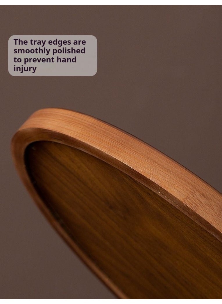 بيتلا صينية تقديم خشبية بيضاوية، صينية قهوة وشاي مزخرفة لتقديم الوجبات الخفيفة وتنظيم الطاولة والديكور، مقاس 29 × 21 × 2.3 سم - Image 4