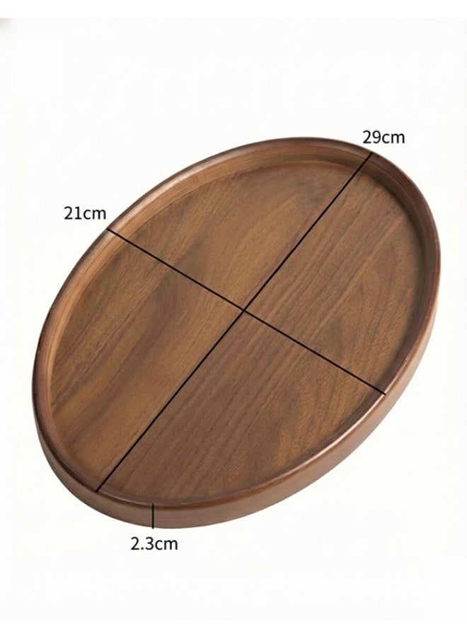 بيتلا صينية تقديم خشبية بيضاوية، صينية قهوة وشاي مزخرفة لتقديم الوجبات الخفيفة وتنظيم الطاولة والديكور، مقاس 29 × 21 × 2.3 سم - Image 2