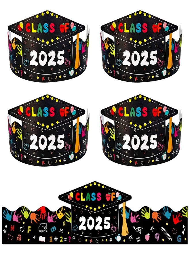 JUESMOS Kids Preschool Graduation Caps 24 PCS Paper Hats for Kids Adjustable Kindergarten Graduation Cap Pre-K Grad Headbands Class of 2025 Preschool Kindergarten Party Decorations Gifts Black - Image 1