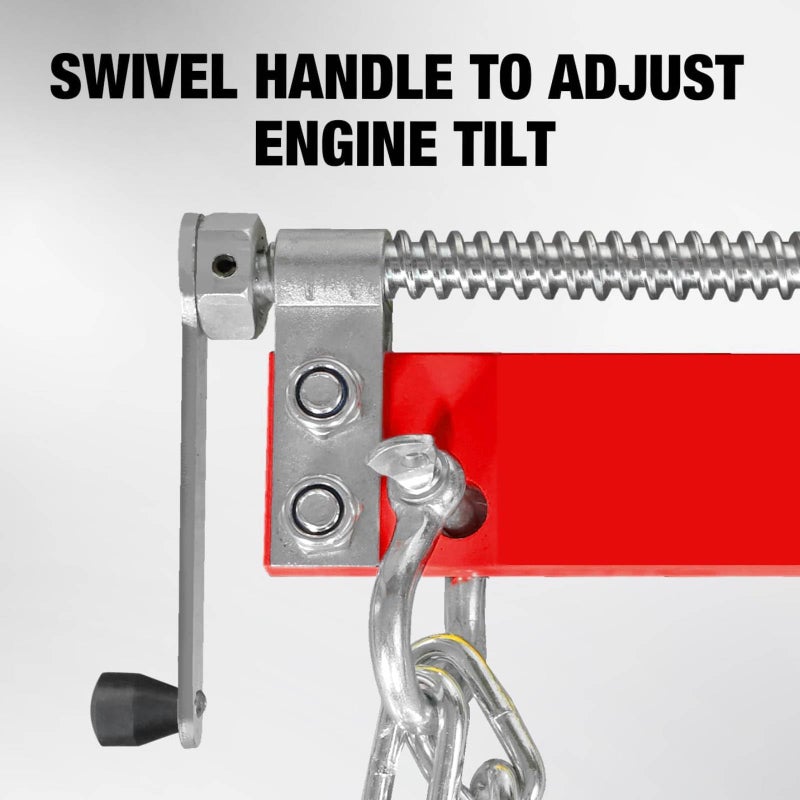 BIG RED T32100 Torin Engine Hoist Shop Crane Accessory: Steel 3 Position Engine Leveler with Adjustable Handle, 3/4 Ton (1,500 lb) Capacity, Red - Image 4