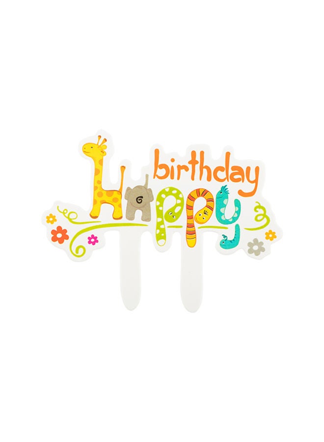 Restaurantware Restaurantware-Top Cake 3.8 x 2.8 Inch Safari Cake Toppers, 100 Colorful Zoo Animal Cake Toppers - For Kids' Birthday Parties, Jungle Theme Birthday Cake Decorations, Paper Happy Birthday Toppers - Image 3