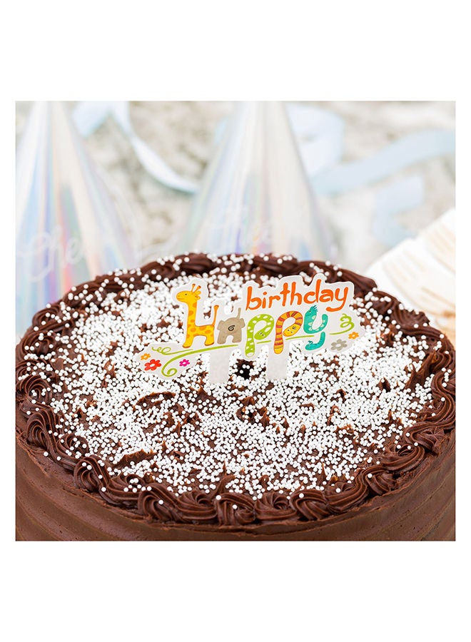 Restaurantware Restaurantware-Top Cake 3.8 x 2.8 Inch Safari Cake Toppers, 100 Colorful Zoo Animal Cake Toppers - For Kids' Birthday Parties, Jungle Theme Birthday Cake Decorations, Paper Happy Birthday Toppers - Image 5