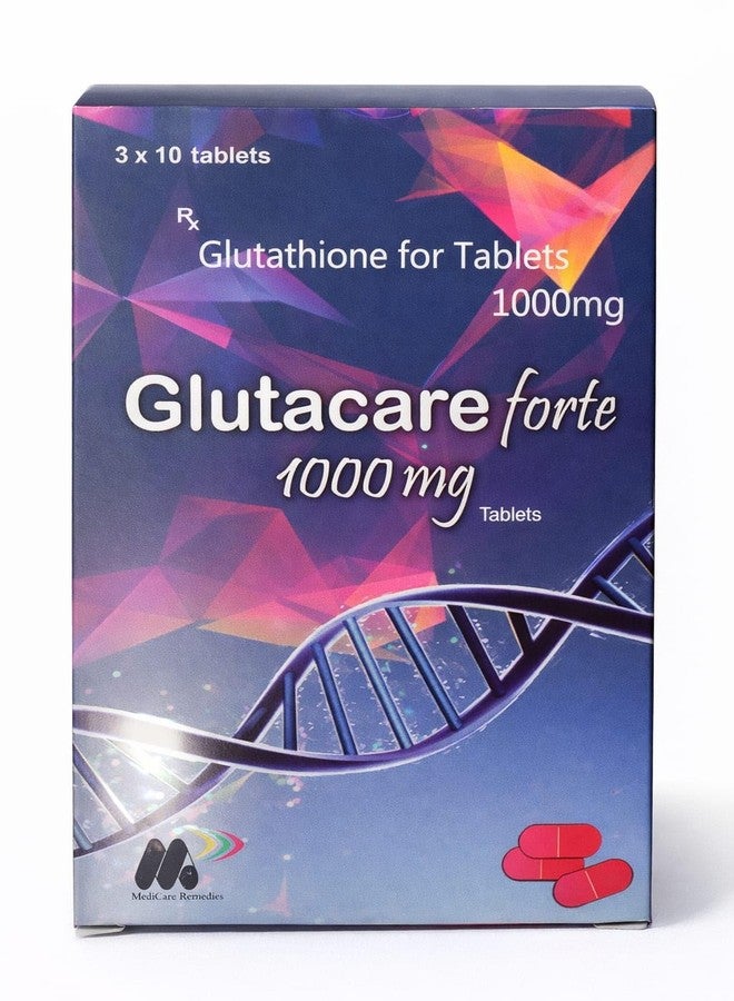 GLUTACARE FORTE Reduced Glutathione 1000 mg with Vitamin C for Glowing Skin | 30 Tablets | Antioxidant Supplement - Image 1