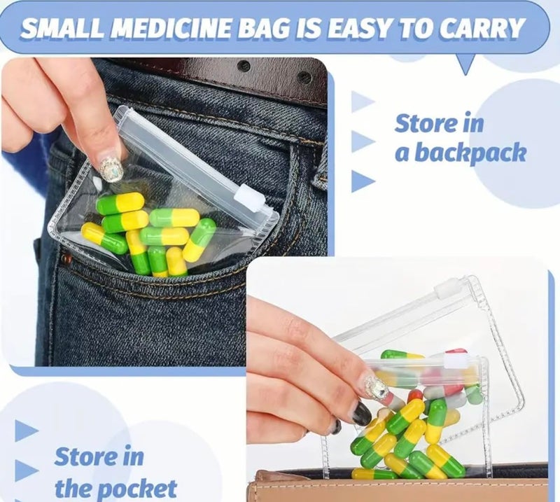 TraveEssentialz Small Zipper Pouch for Travel Use (Set of 10, 4x4 inches) | Medicines Jewellery Stationery Electronics Multipurpose Transparent Storage for Girls, Kids & Adults | Easy to Carry in Pocket or Handbags - Image 3