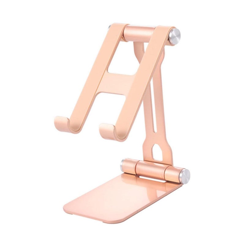 Golden Folding Cellphone Stand Tablet Holder Sturdy Base For Live Streaming Comfortable Viewing Angles - Image 2