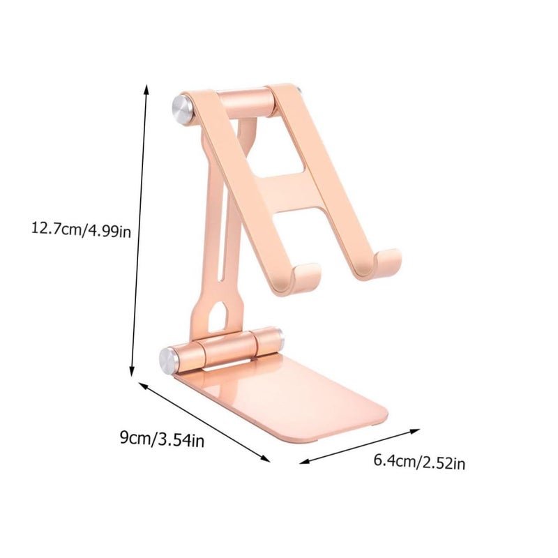 Golden Folding Cellphone Stand Tablet Holder Sturdy Base For Live Streaming Comfortable Viewing Angles - Image 3