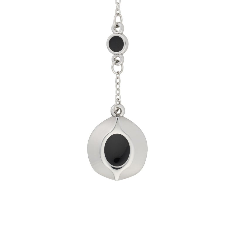 Oswa Aswa Silver Plated Black Stone Necklace for Women – Kaaba Inspired Design – Elegant and Elegant Accessory for Women with a Spiritual Touch – Luxury Gift for Different Occasions - Image 1