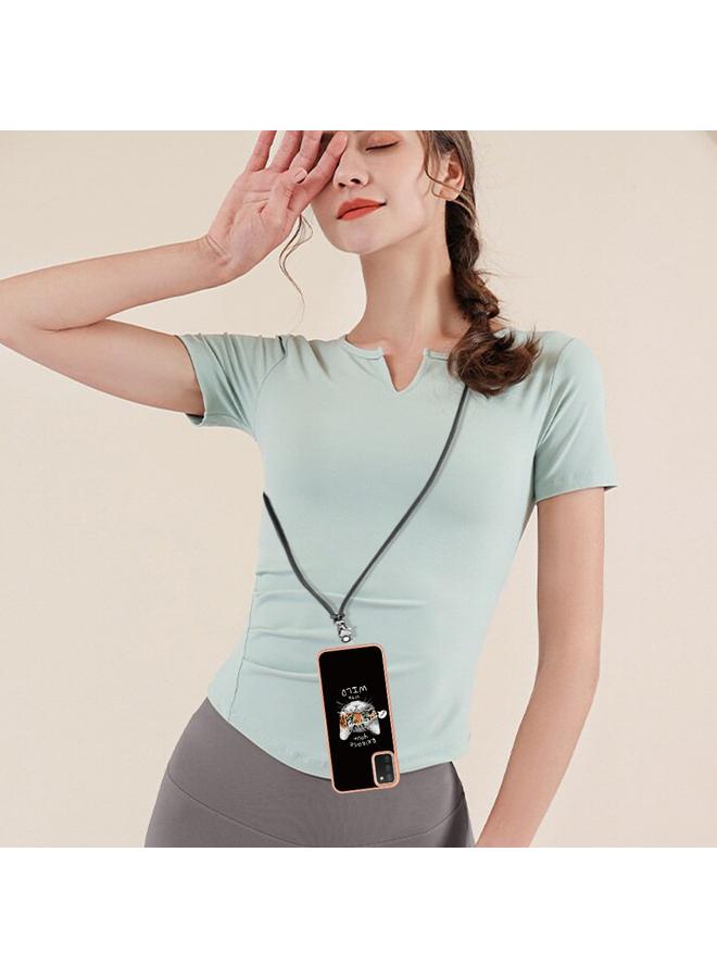 S-TOP Case For Samsung Galaxy A03s US Version Electroplating Dual-side IMD Phone Case with Lanyard - Image 5