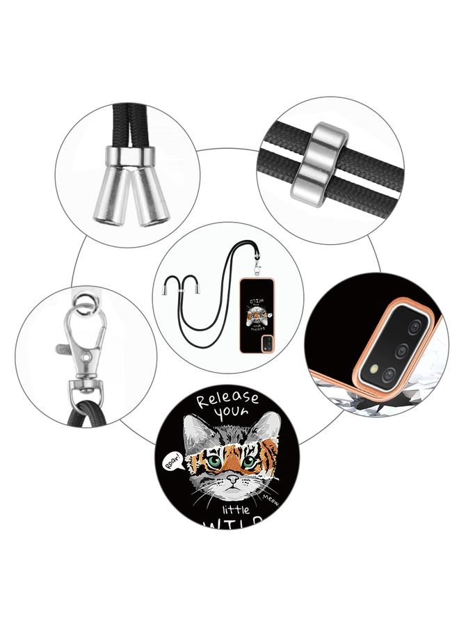 S-TOP Case For Samsung Galaxy A03s US Version Electroplating Dual-side IMD Phone Case with Lanyard - Image 4