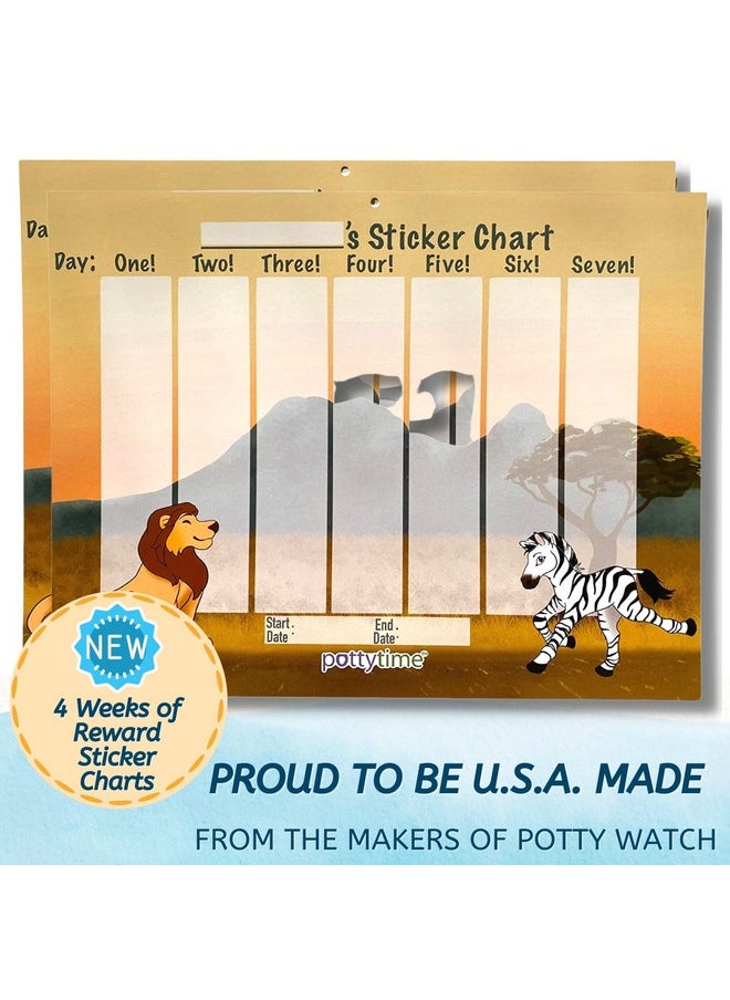 POTTY TIME - Potty Training Sticker Chart Reward Their Efforts Fosters Fun & Independence Includes 4Weekly Space Themed Charts & 144 Easy To Peel Stickers Usa Made From Creators Of Potty Watch - Image 1