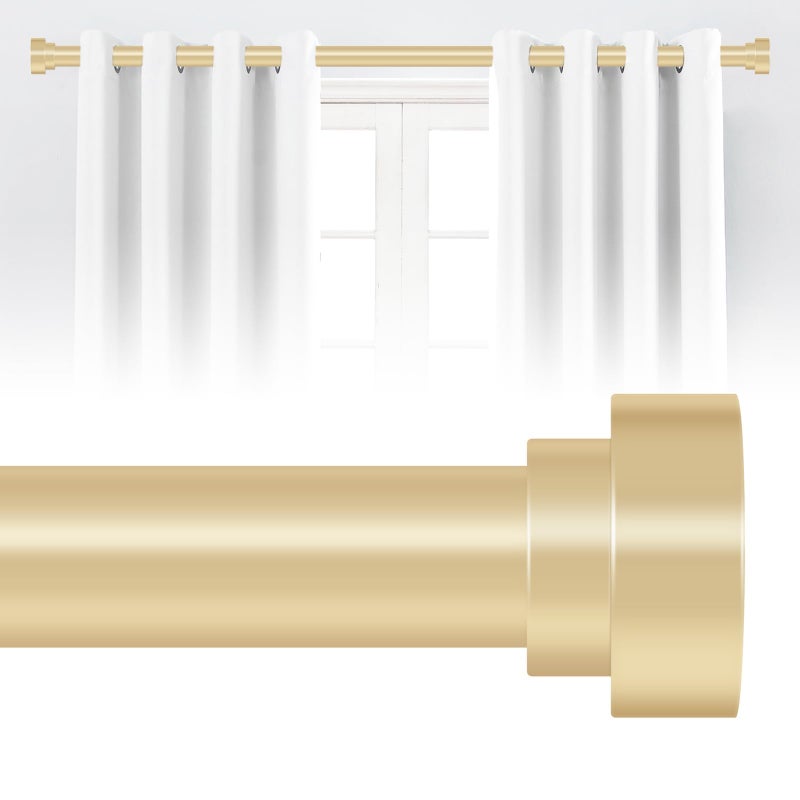 HEI DEAR Gold Curtain Rods for Windows 72 to 144 Inch612ft1 Inch Heavy Duty Curtain RodsAdjustable Long Curtain RodModern Single Drapery RodsTelescoping Window Curtains Rod 72144Brass Gold