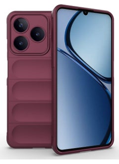 ماركة غير محددة حافظة حماية ممتازة من السيليكون الخلفي متوافقة مع Realme C63/C61/Note 60 Magic Shield حافظة مقاومة للصدمات مع حماية للكاميرا (أحمر خمري)  - Image 1