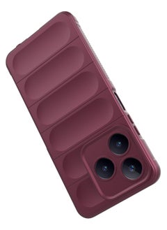 ماركة غير محددة حافظة حماية ممتازة من السيليكون الخلفي متوافقة مع Realme C63/C61/Note 60 Magic Shield حافظة مقاومة للصدمات مع حماية للكاميرا (أحمر خمري)  - Image 4