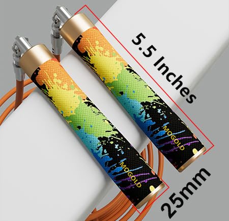 Mogold Weighted Jump Rope for Men Women Fitness - Length Adjustable 9.8Ft 1/5lb 1/4lb 1/2lb Heavy jump ropes - Dual Ball Bearing Design Ergonomics 25mm jumping Rope for workout Weight Loss - Image 4