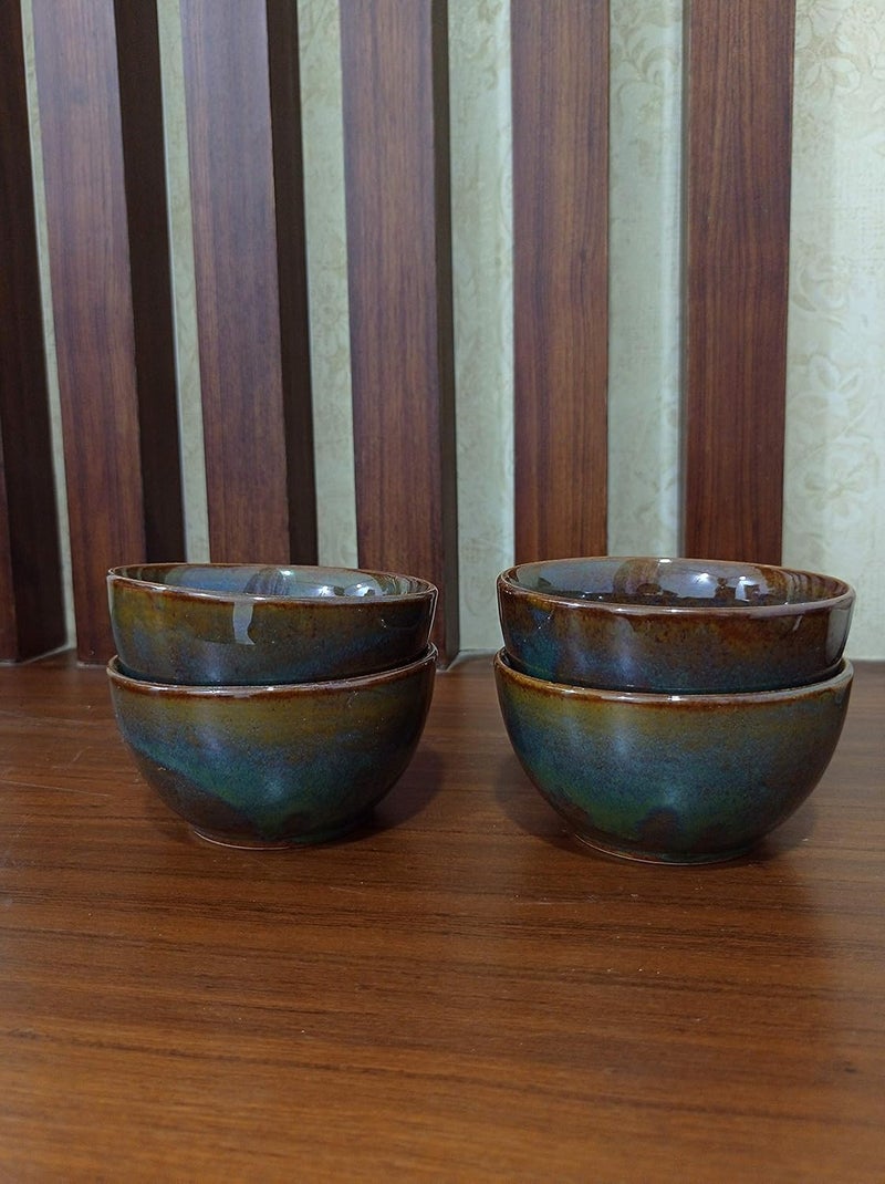 Caffeine Ceramic Handmade Multicolour Studio katori Bowl Set of 6 - Image 2