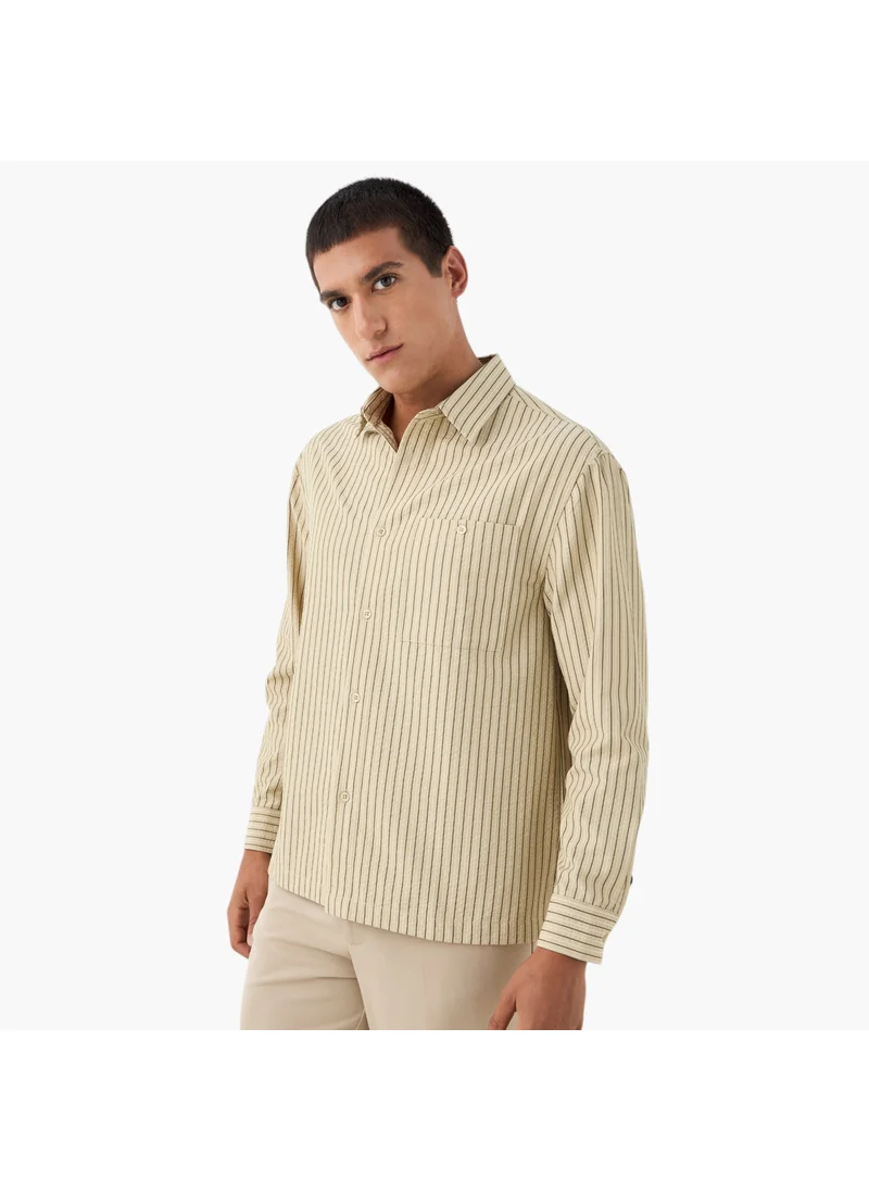 Iconic Iconic Striped Shacket with Pocket
