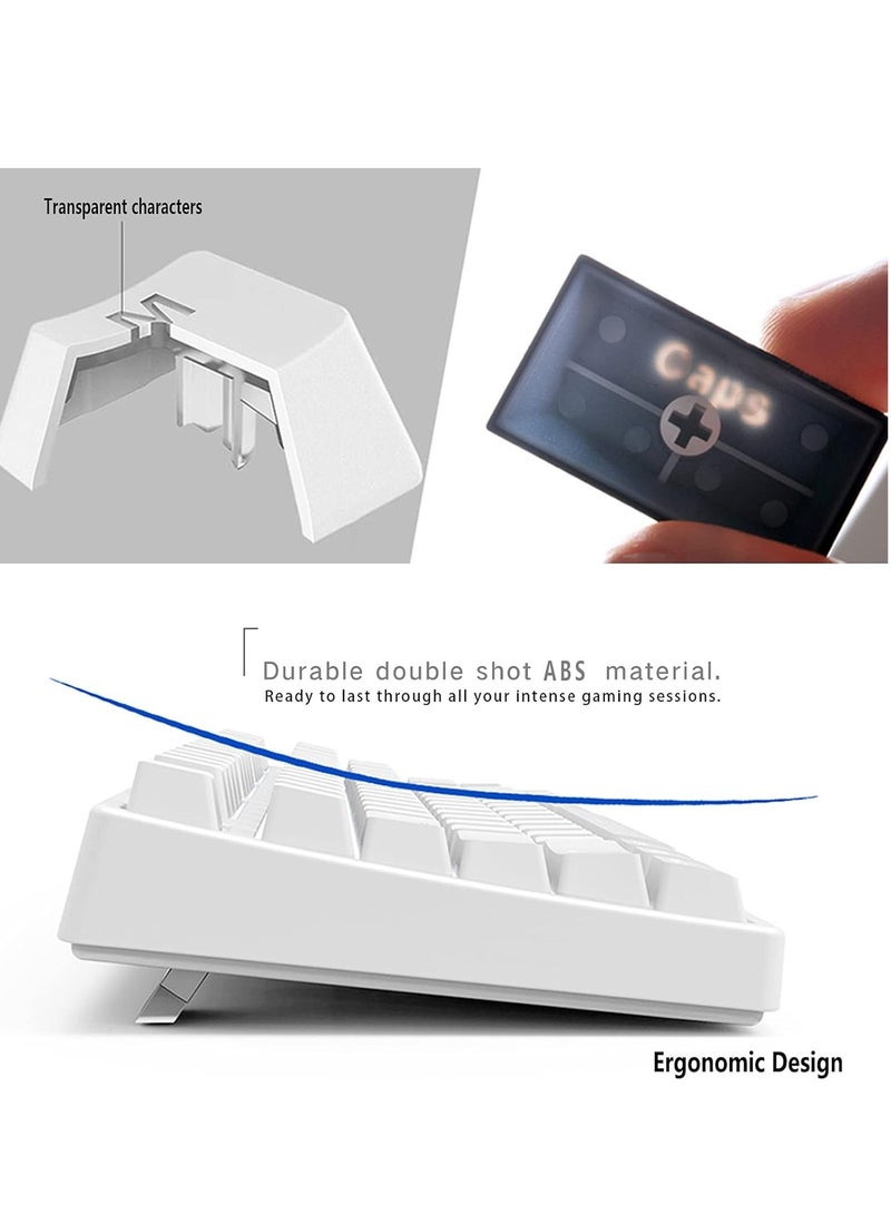 Tri-mode Wireless Gaming Mechanical Keyboard - 3 Mode Connection ( BT 3 Devices / 2.4G Wireless / Wired ) TKL Keyboard -Hot Swap Brown Switches - Single Blue LED Backligh - Built in battery  2500mAh - Removable Type-C cable -  PBT Keycap 87 EN Keys layout | Black - Image 4