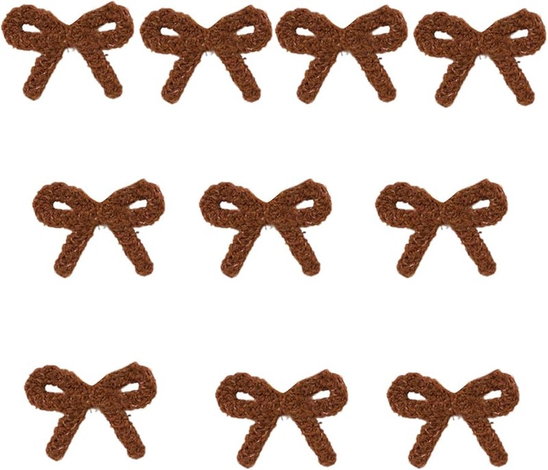 شرائط قهوة داكنة مطرزة بتصميم ربطة عنق للتطريز والخياطة على الملابس والسترات 10 قطعة - Image 1