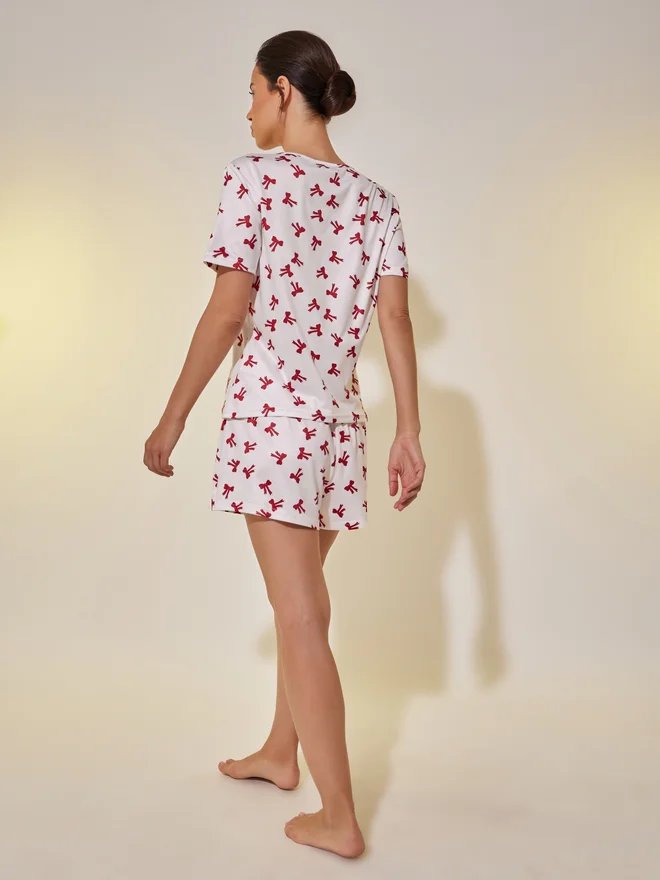 تايك تو Take Two Graphic Print Short Sleeve T-Shirt and Shorts Pyjama Set
