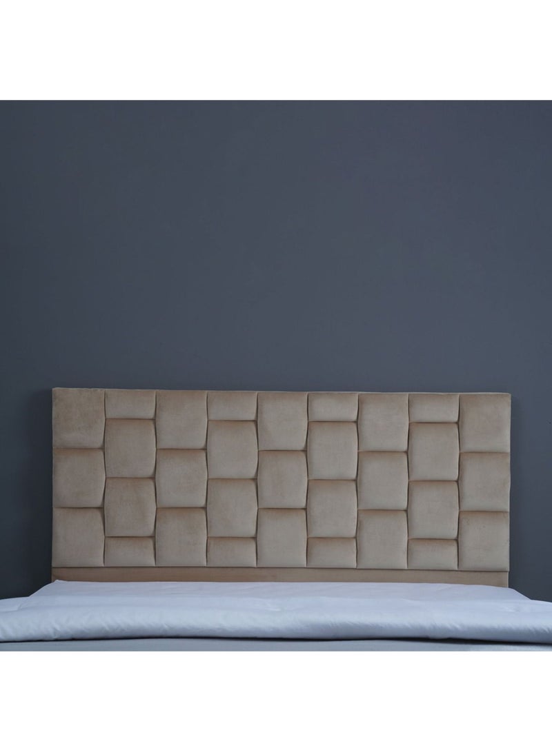 Karnak Estorn Upholstered Velvet Bed Frame Bedroom Furniture Strong And Sturdy Modern Design Wooden Bed Beige Queen 160x200cm - Image 4