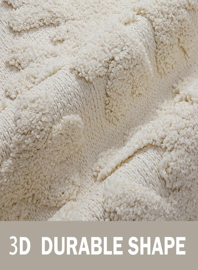 VivaNest Luxury Cream Beige Winter Snowflake Bathroom Mat, 17"x25" Extra Soft and Absorbent Microfiber Bath Rug, Non-Slip TPR Back, Plush Shaggy Bath Carpet for Floor - Image 4