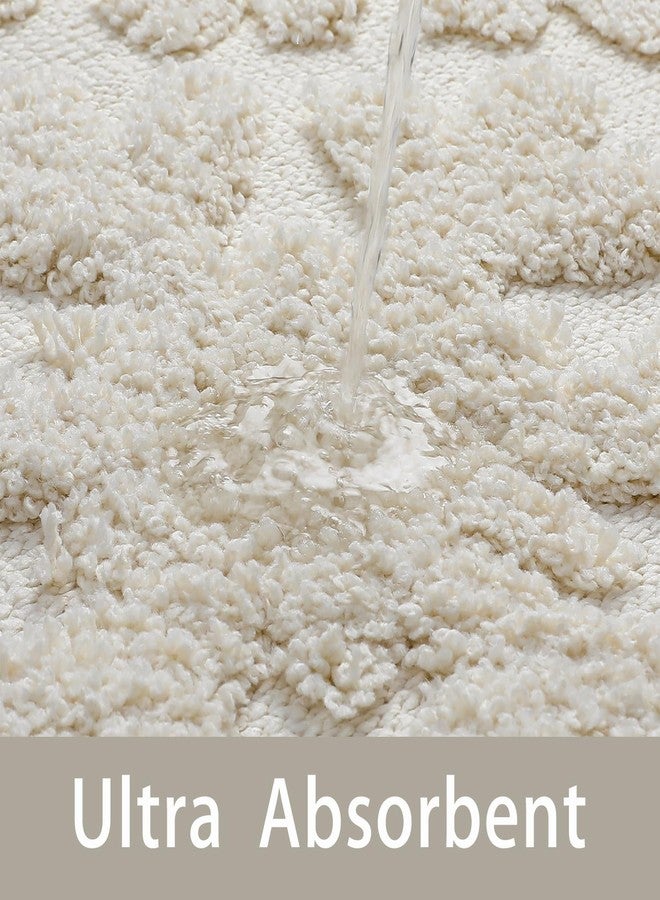 VivaNest Luxury Cream Beige Winter Snowflake Bathroom Mat, 17"x25" Extra Soft and Absorbent Microfiber Bath Rug, Non-Slip TPR Back, Plush Shaggy Bath Carpet for Floor - Image 5