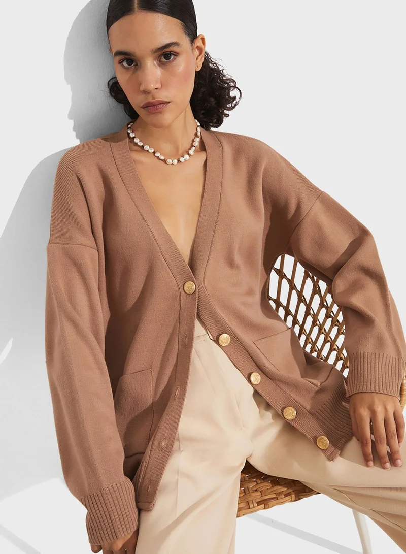 جون Button Down Knitted Cardigan