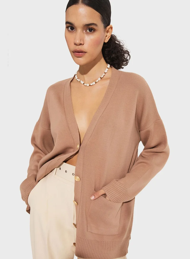 جون Button Down Knitted Cardigan