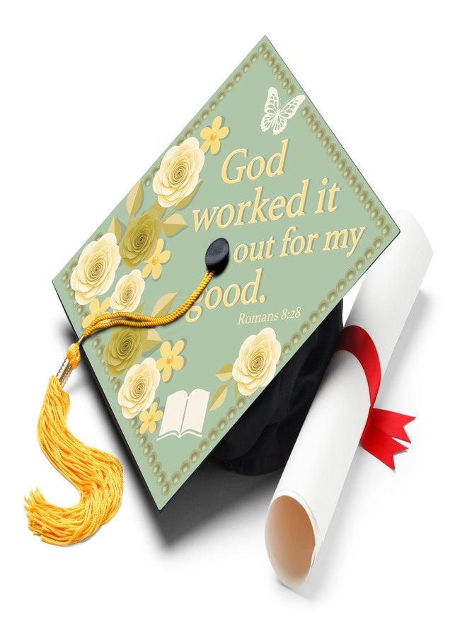 ADVANSYNC God Worked It Out Graduation Cap Topper - Image 1