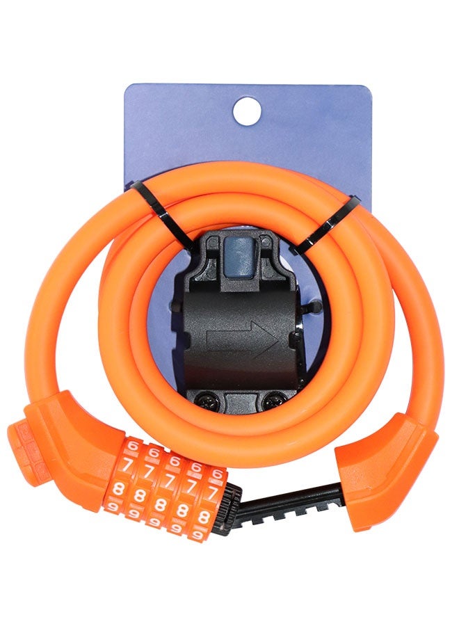 CREEPER قفل دراجة، 1200*12 مم، مع قاعدة قفل مجانية، قفل مركب برتقالي مكون من 5 أرقام - Image 1