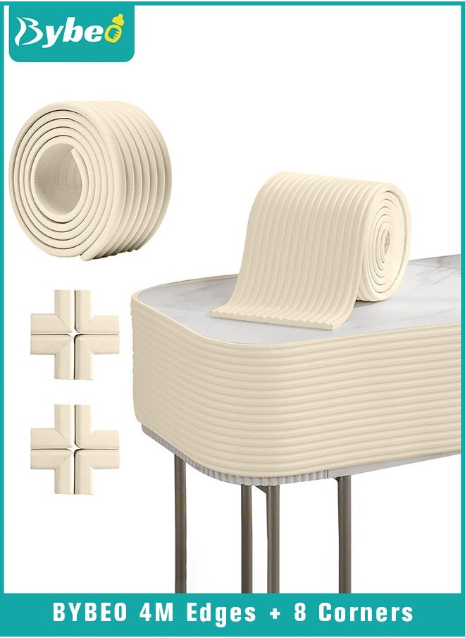 Bybeo - Baby Proofing Edge and Corner Guard Protector Set For Furniture or Tables 4m Edges & 4 Foam Corners - Image 1