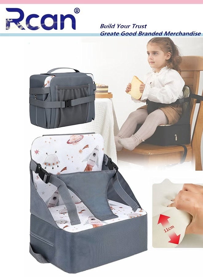 Rcan Baby Booster Seat, Baby Portable High Chair, Toddler Chair Seat with Adjustable Straps, Baby Sit Up Seat, Travel Harness Seat for Toddlers Ages 6 Months+, Compact and Foldable - Image 1