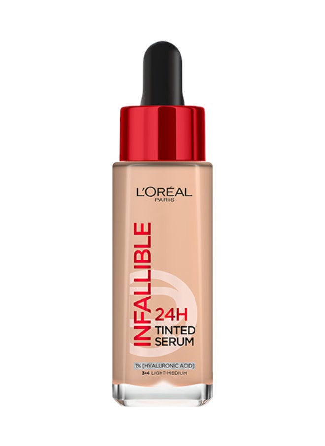 L'OREAL PARIS - 24H Infallible Tinted Serum Shade Light Medium 3-4 - Image 1