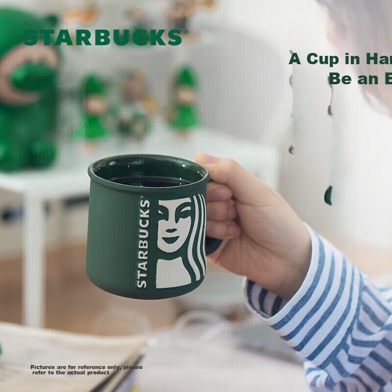 JD Jing Zao Starbucks Green Goddess Ceramic Mug, Office Coffee Cup, 320ml, Gift for Men And Women on Goddess Day - Image 1