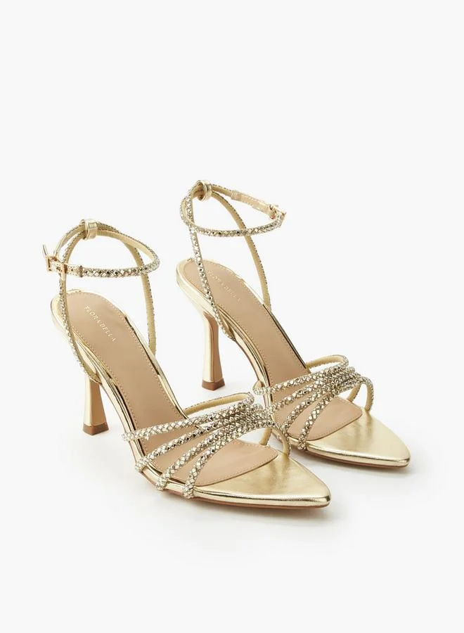 Flora Bella By Shoexpress GOLD Women Stiletto Heel Sandals for Women | Best Price UAE