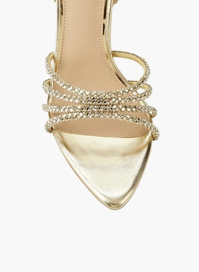 Flora Bella By Shoexpress GOLD Women Stiletto Heel Sandals for Women | Best Price UAE