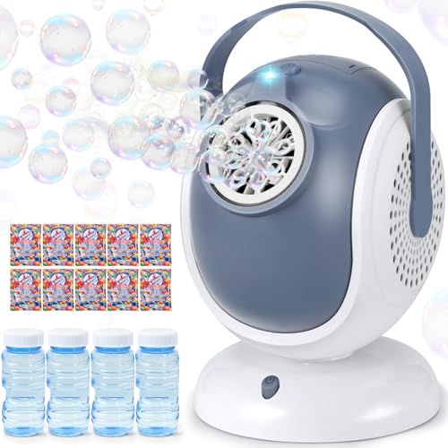 Britik Bubble Machine for Kids Automatic Bubble Blower 60 360 Auto Rotatable Bubble Machines for Parties Outdoor Bubble Machine Bubble Toys for Outdoor Wedding Birthday Party Gifts - Image 1