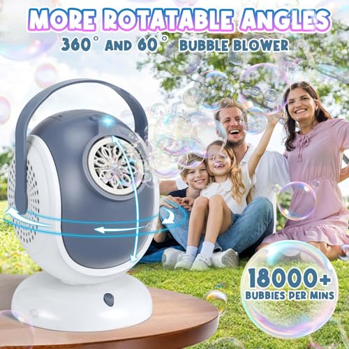 Britik Bubble Machine for Kids Automatic Bubble Blower 60 360 Auto Rotatable Bubble Machines for Parties Outdoor Bubble Machine Bubble Toys for Outdoor Wedding Birthday Party Gifts - Image 5