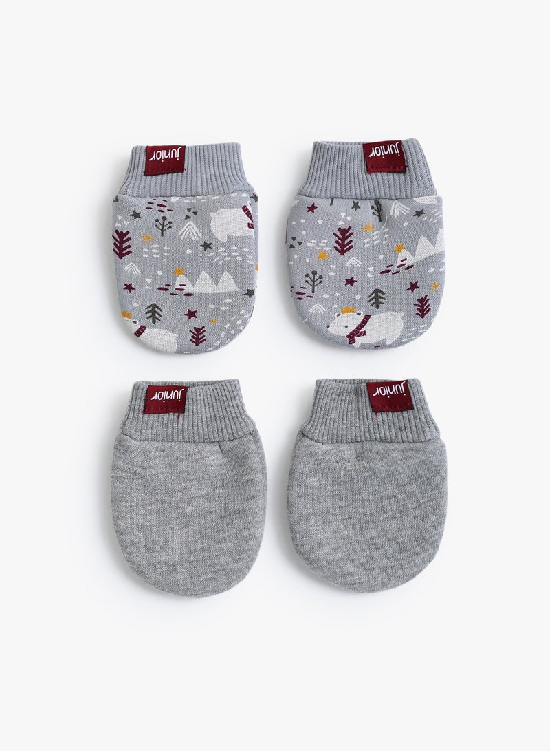 Baby Boys Hello Bear Mittens Pack Of 2