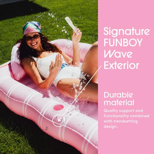 FUNBOY and Barbie Tanning Pool Lounger Float, XL 72'' x 48'' Pool Float with Custom Pillow and Large Cup Holder, Perfect for Pool or Backyard. - Image 3