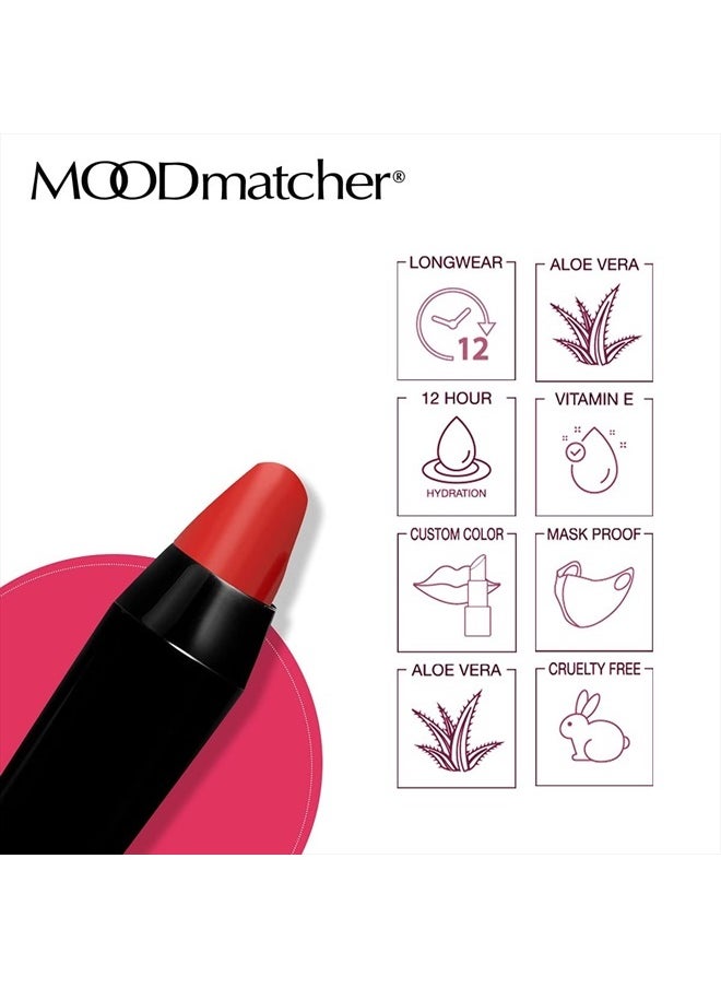 MOODmatcher Twist Stick Original Color-Change Lipstick, Red-12 Hour Long Wear, Waterproof, Ultra Hydrating With Aloe & Vitamin E, Smudgeproof, faderproof & Kissproof (Red)  - Image 5